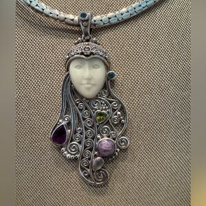 Sajen Goddess Silver and Gemstone Pendant